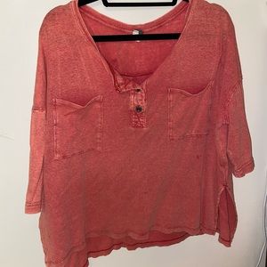 Free People Oversized Ribbed Top